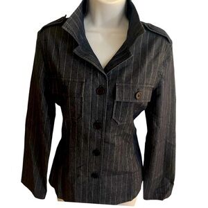 Parallel Naby Striped Jacket -10 nasty ,white , cotton elastane ,